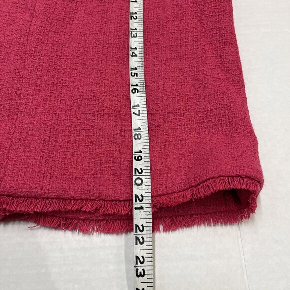 Nanette Lepore Blazer Womens 8 Pink Tweed Boucle Knit Jacket Tweed Fringe Jacket - Picture 7 of 8